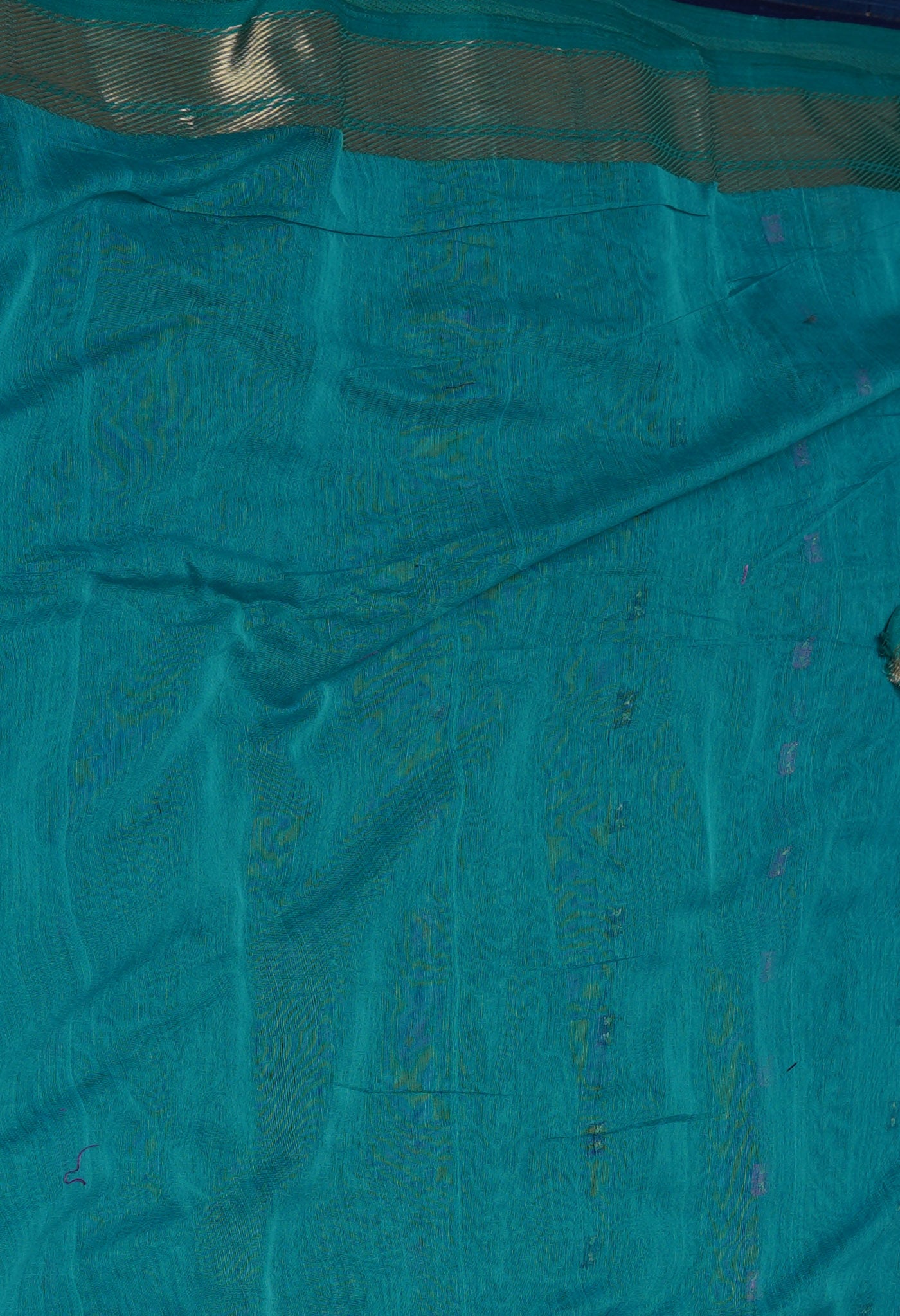 Sea Green Pure Handloom Dhakai Jamdhani Cotton Silk Saree-UNM70239