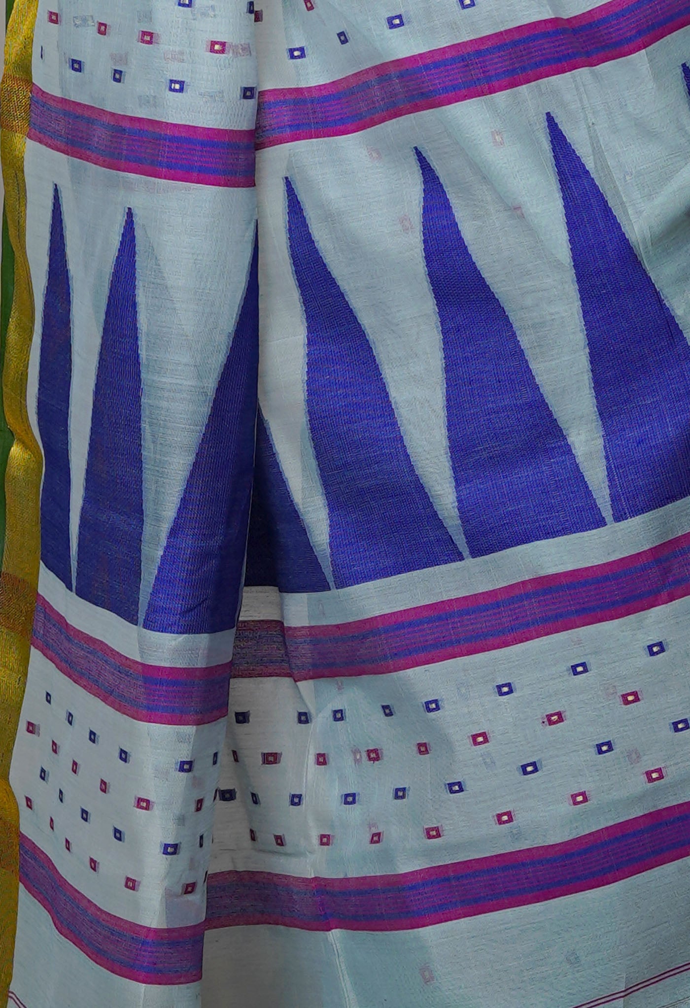 Light Blue Pure Handloom Dhakai Jamdhani Cotton Silk Saree-UNM70245