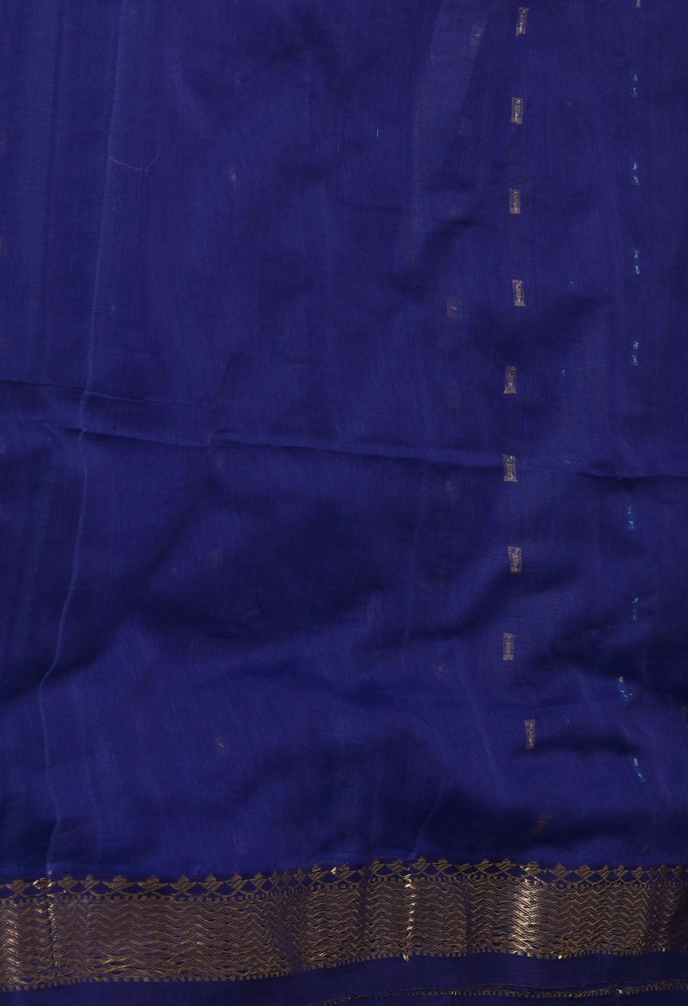 Navy Blue Pure Handloom Dhakai Jamdhani Cotton Silk Saree-UNM70253