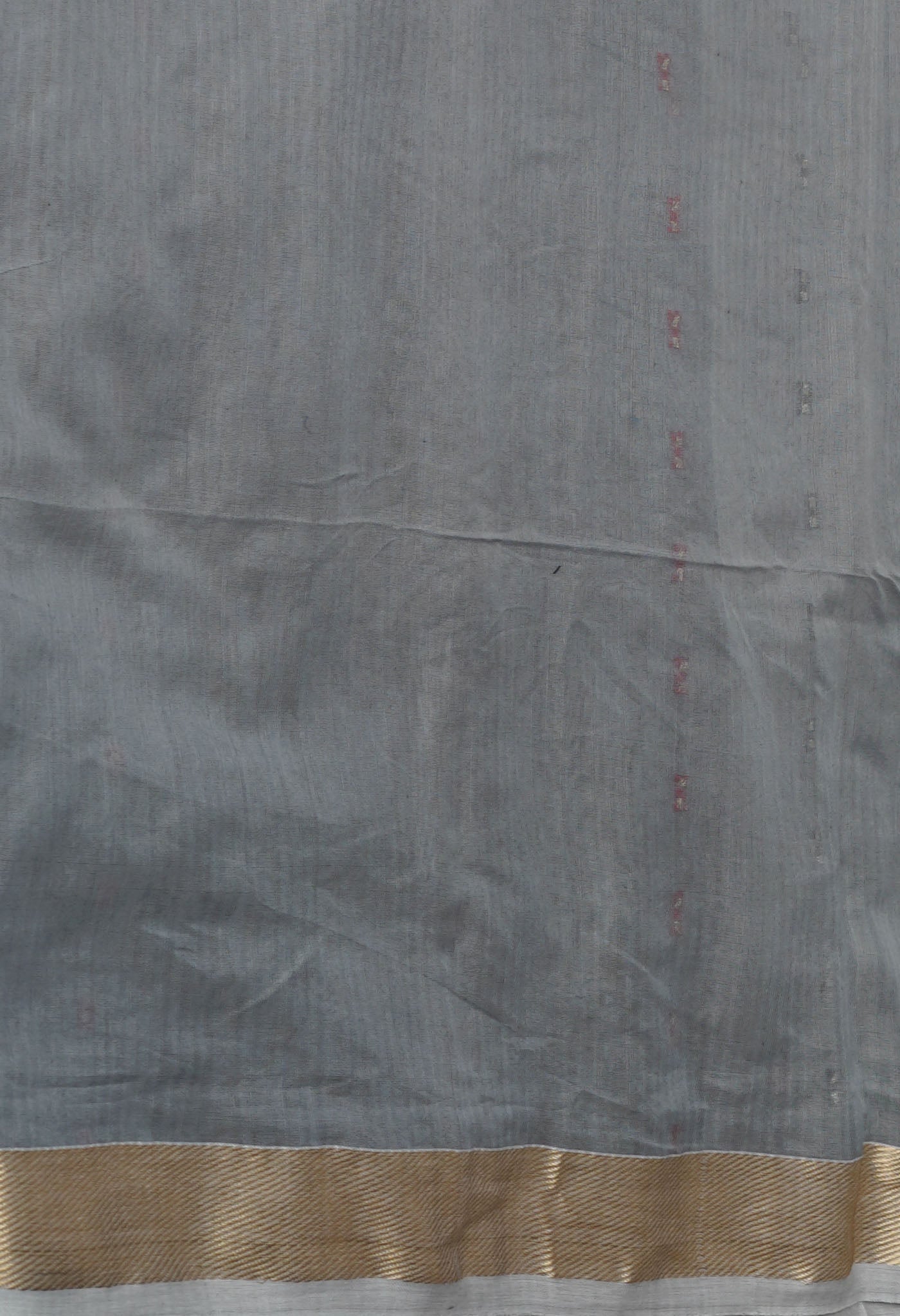 Grey Pure Handloom Dhakai Jamdhani Cotton Silk Saree