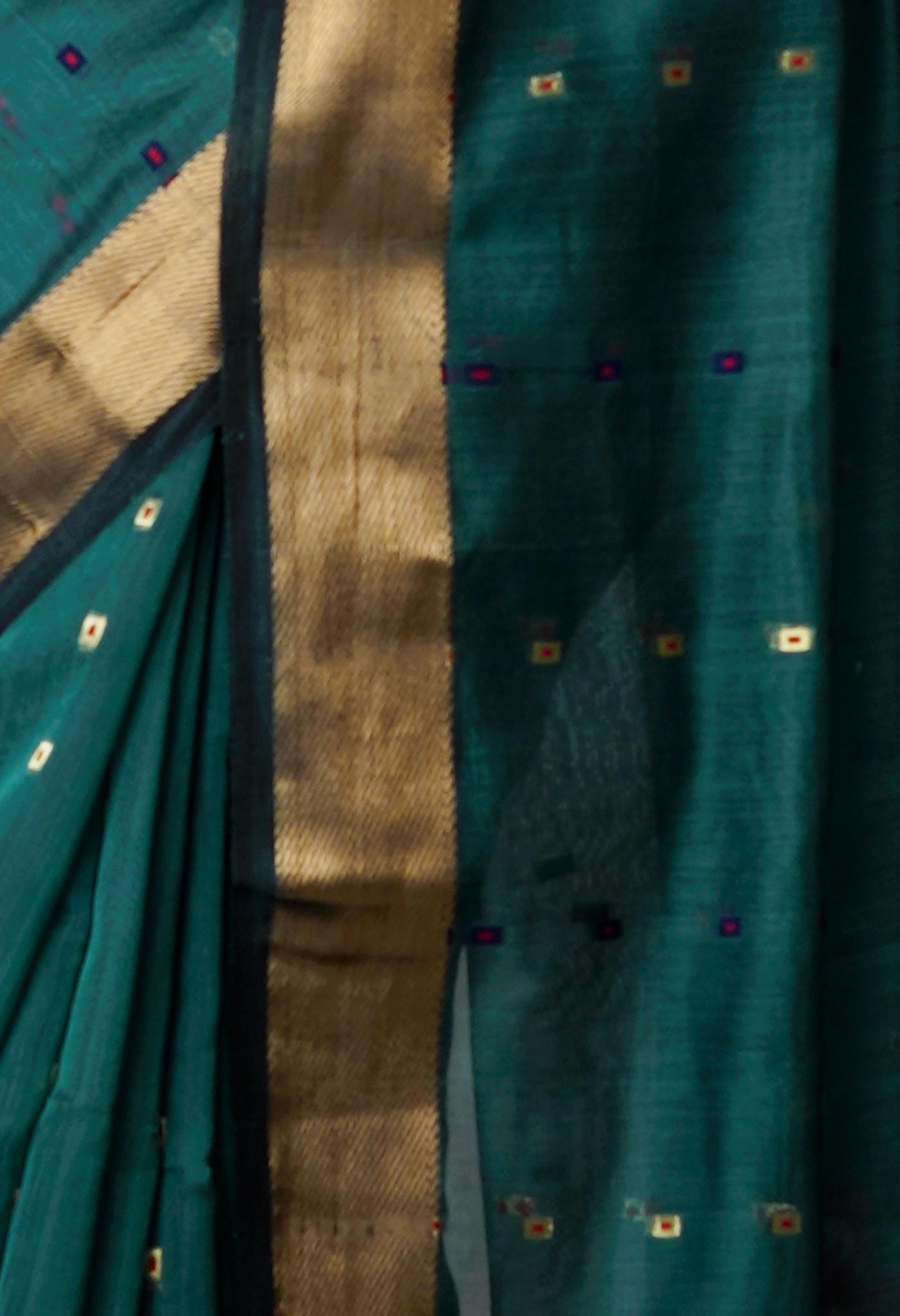 Blue Pure Handloom Dhakai Jamdhani Cotton Silk Saree-UNM70269