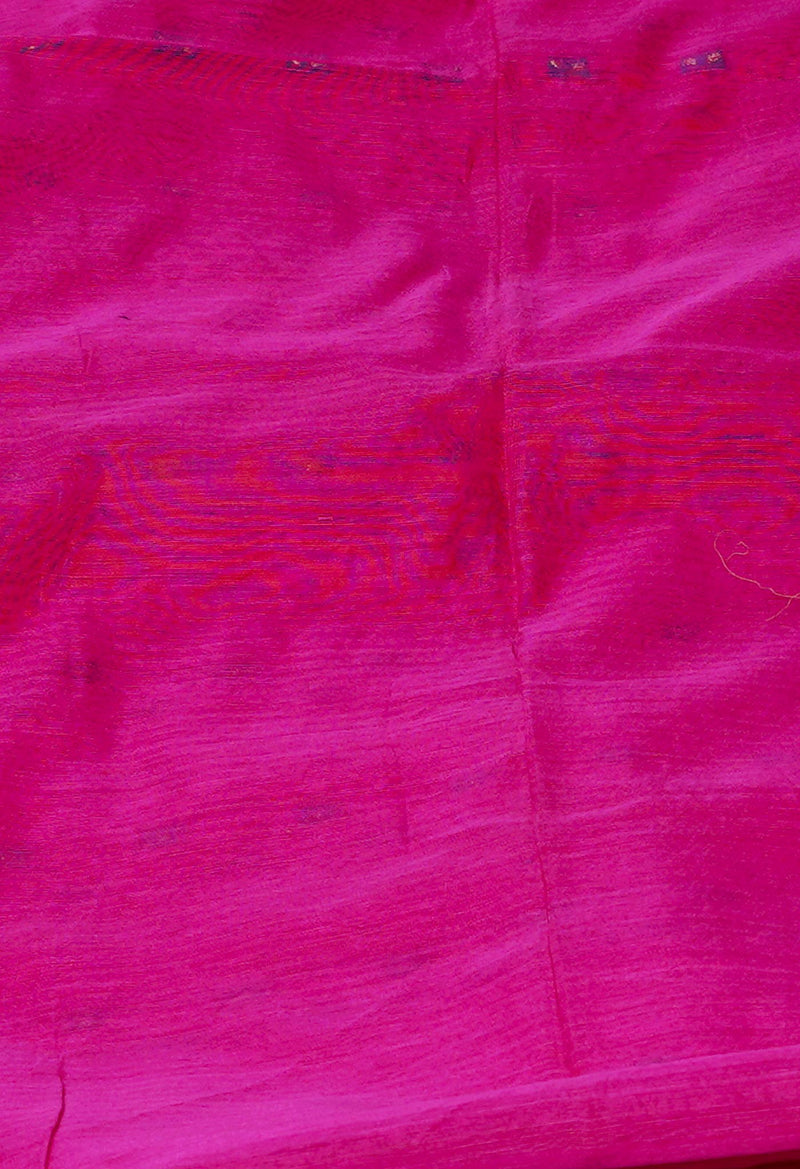 Pink Pure Handloom Dhakai Jamdhani Cotton Silk Saree-UNM70272