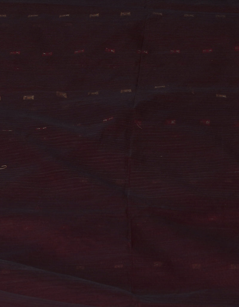 Burgundy Pure Handloom Dhakai Jamdhani Cotton Silk Saree-UNM70275