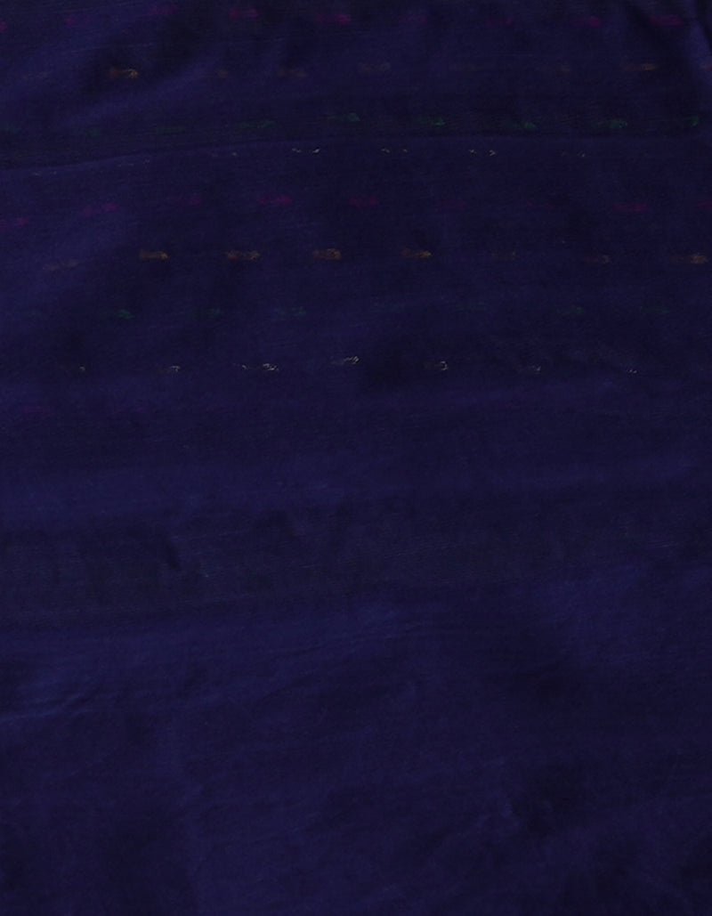 Navy Blue Pure Handloom Dhakai Jamdhani Cotton Silk Saree-UNM70284