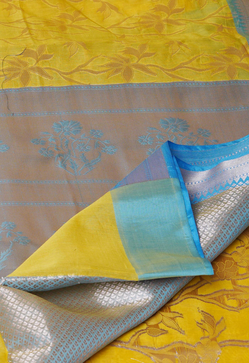 Yellow  Fancy Banarasi Silk Saree-UNM70285