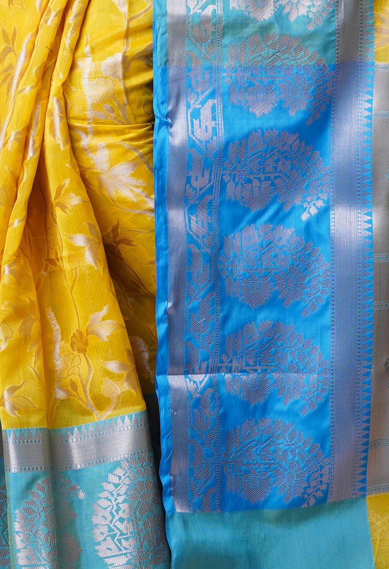 Yellow  Fancy Banarasi Silk Saree-UNM70285