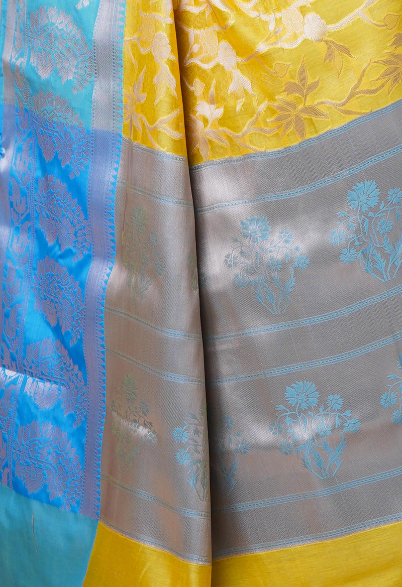Yellow  Fancy Banarasi Silk Saree-UNM70285