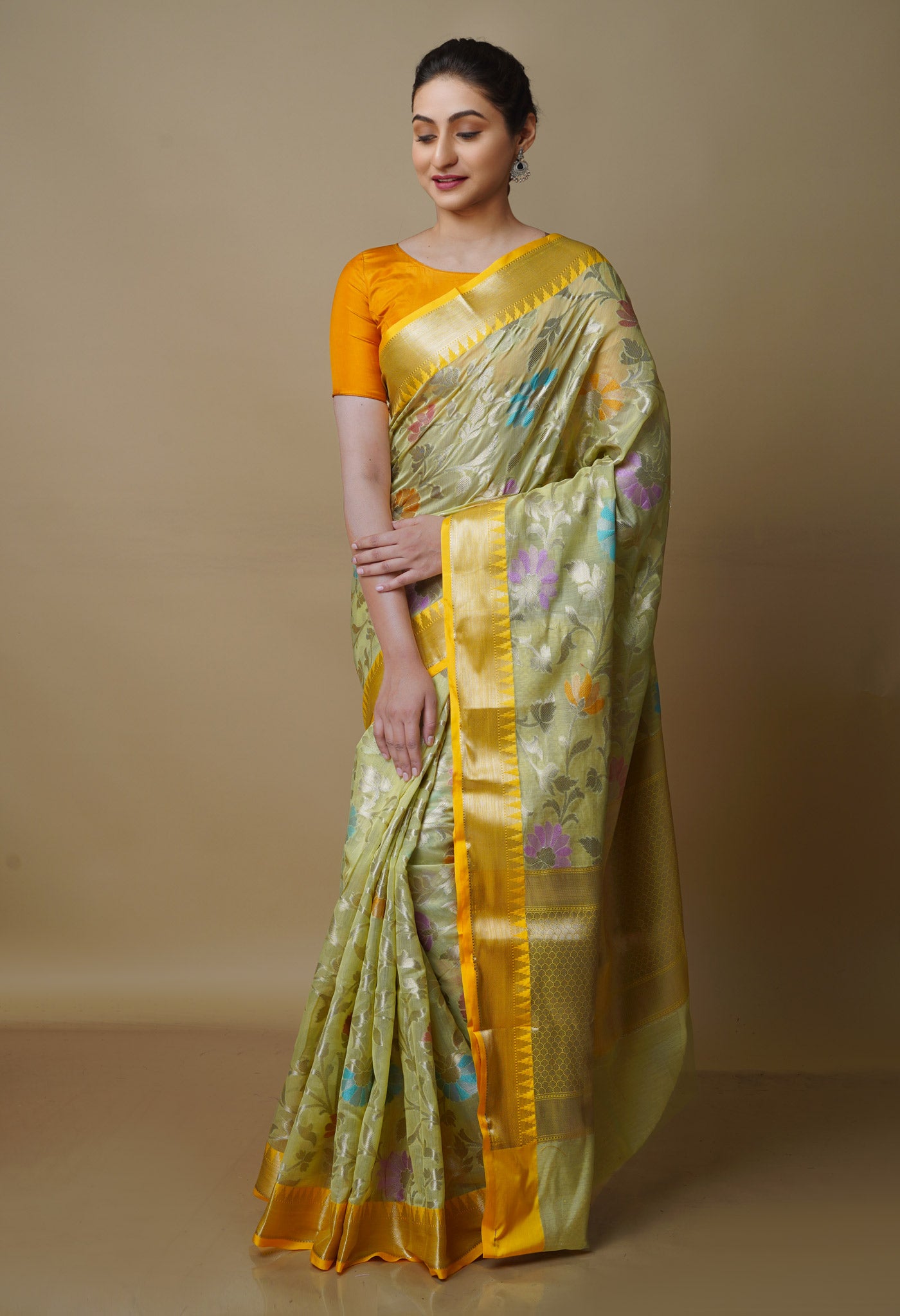 Pale Green  fancy Banarasi Silk Saree-UNM70292