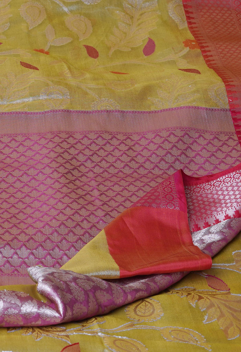 Gold  Fancy Banarasi Silk Saree-UNM70295