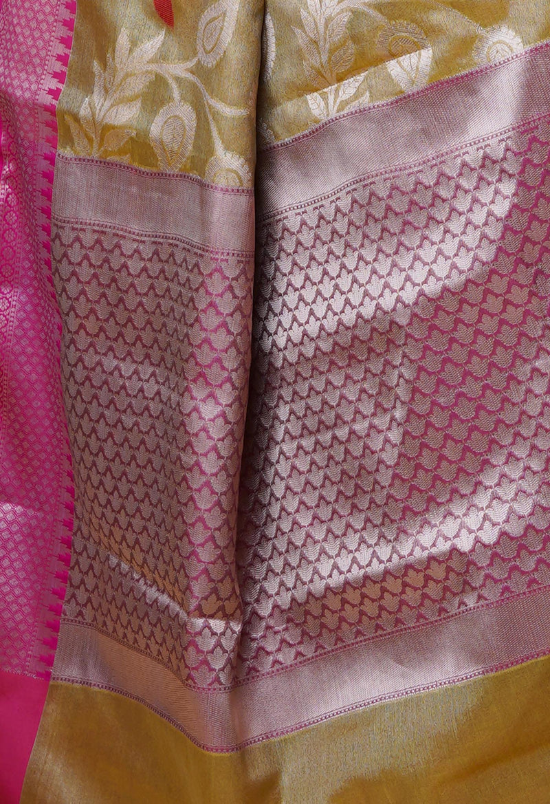Gold  Fancy Banarasi Silk Saree-UNM70295