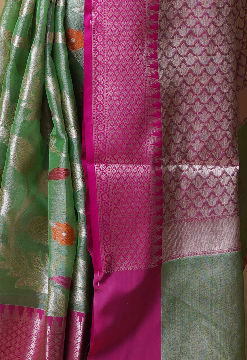Green  Fancy Banarasi Silk Saree-UNM70296