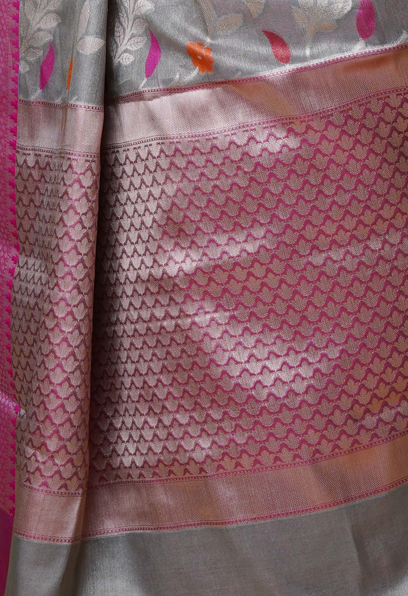 Grey  Fancy Banarasi Silk Saree-UNM70297