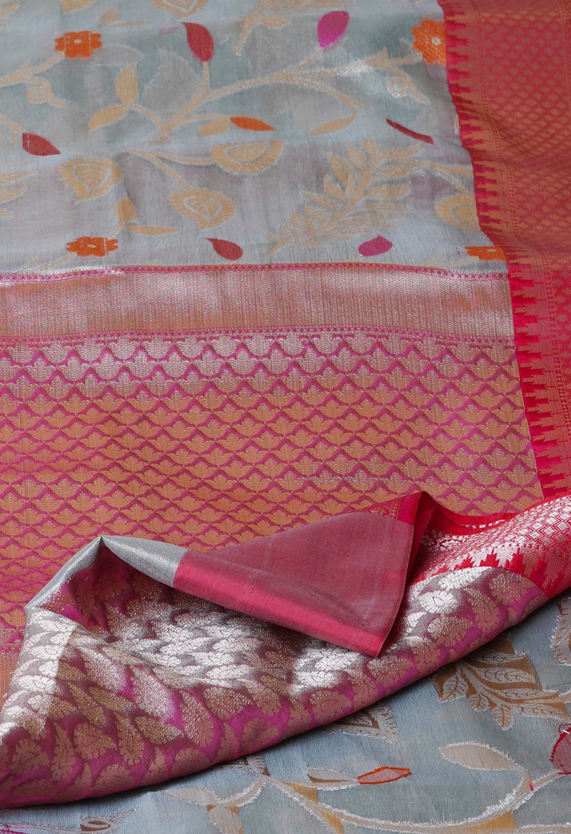 Grey  Fancy Banarasi Silk Saree-UNM70297