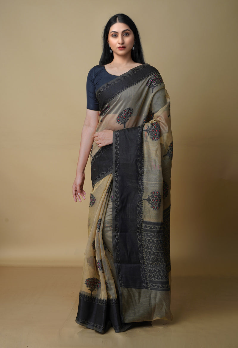 Light Brown  fancy Banarasi Silk Saree-UNM70298