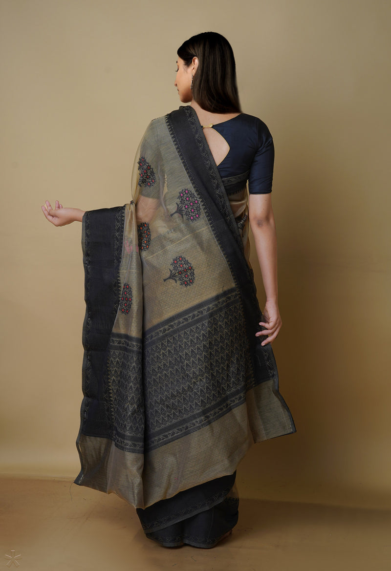 Light Brown  fancy Banarasi Silk Saree-UNM70298