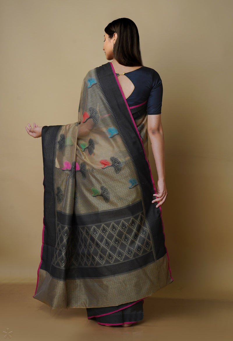 Light Brown  fancy Banarasi Silk Saree-UNM70304