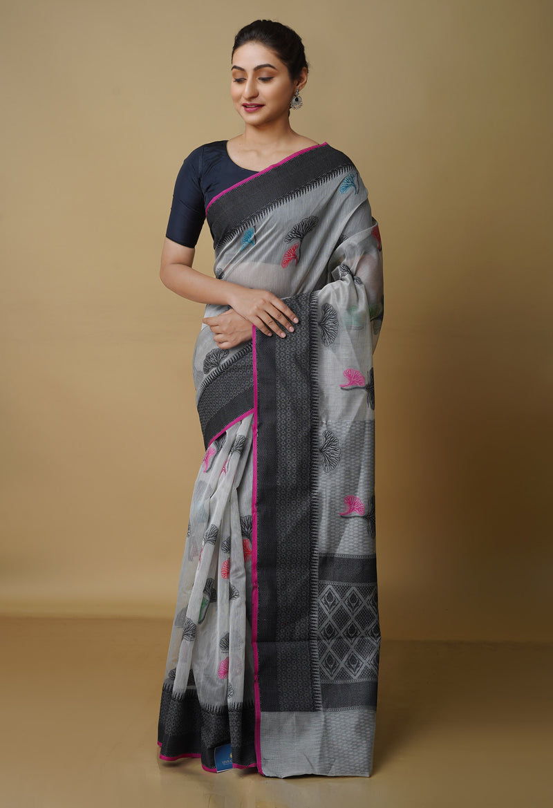 Pale Grey  fancy Banarasi Silk Saree-UNM70306