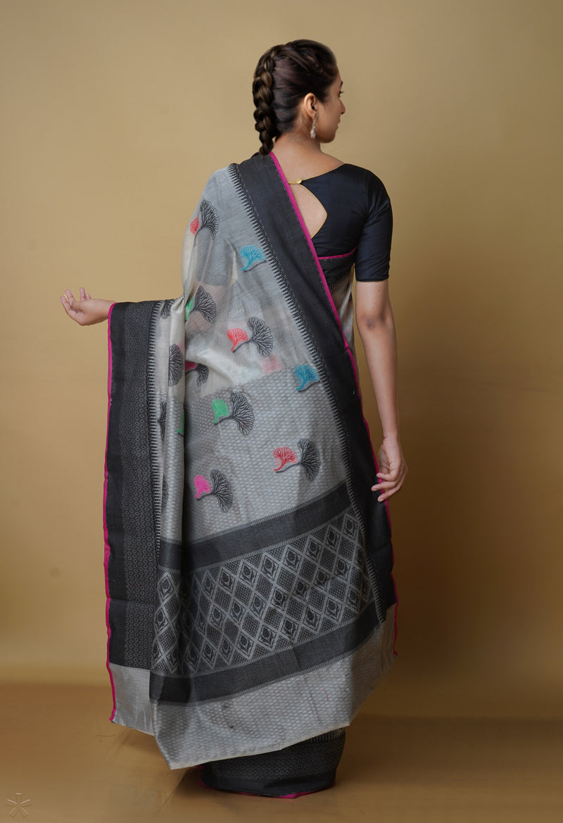 Pale Grey  fancy Banarasi Silk Saree-UNM70306