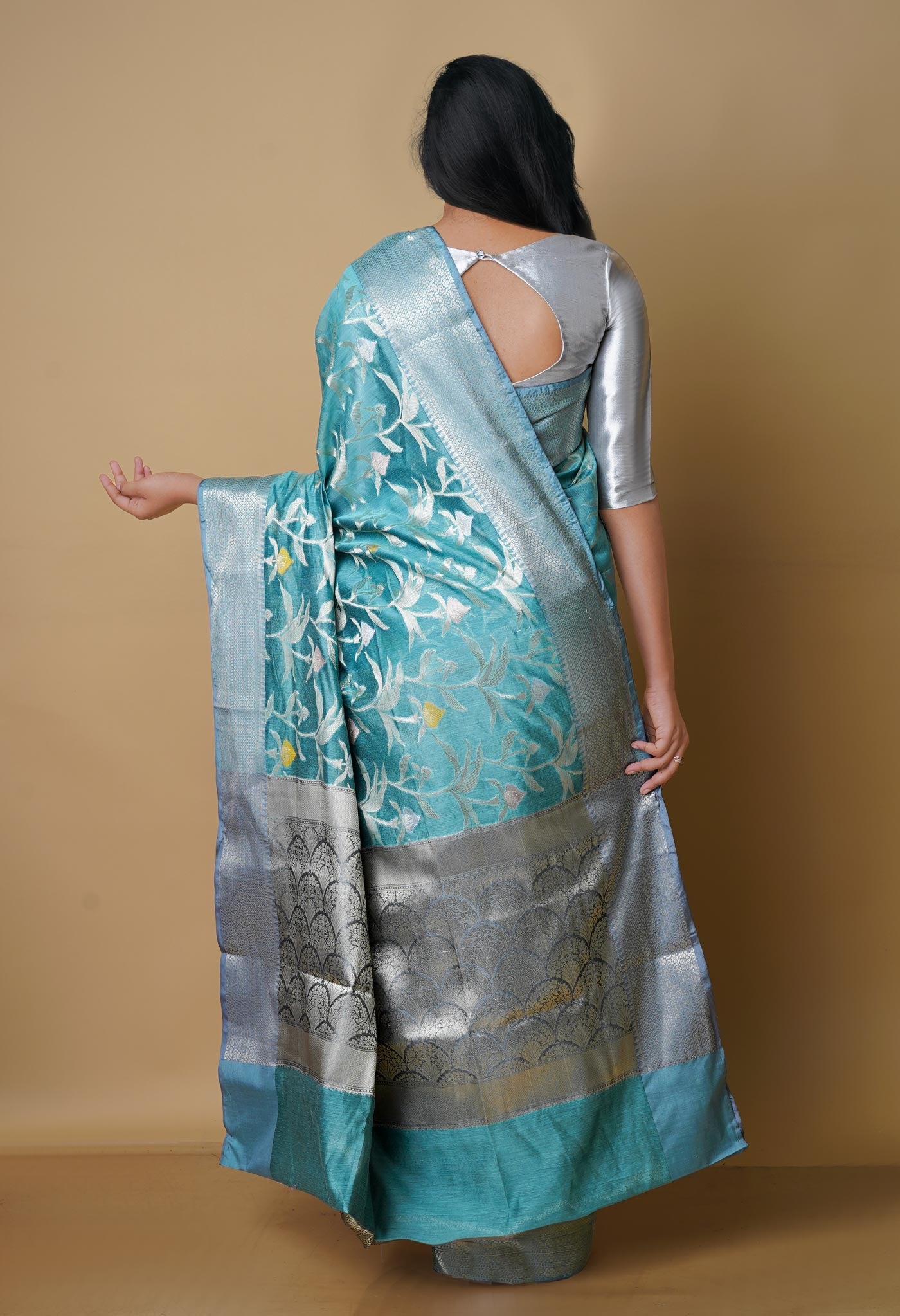 Light Blue  Fancy Banarasi Silk Saree-UNM70310