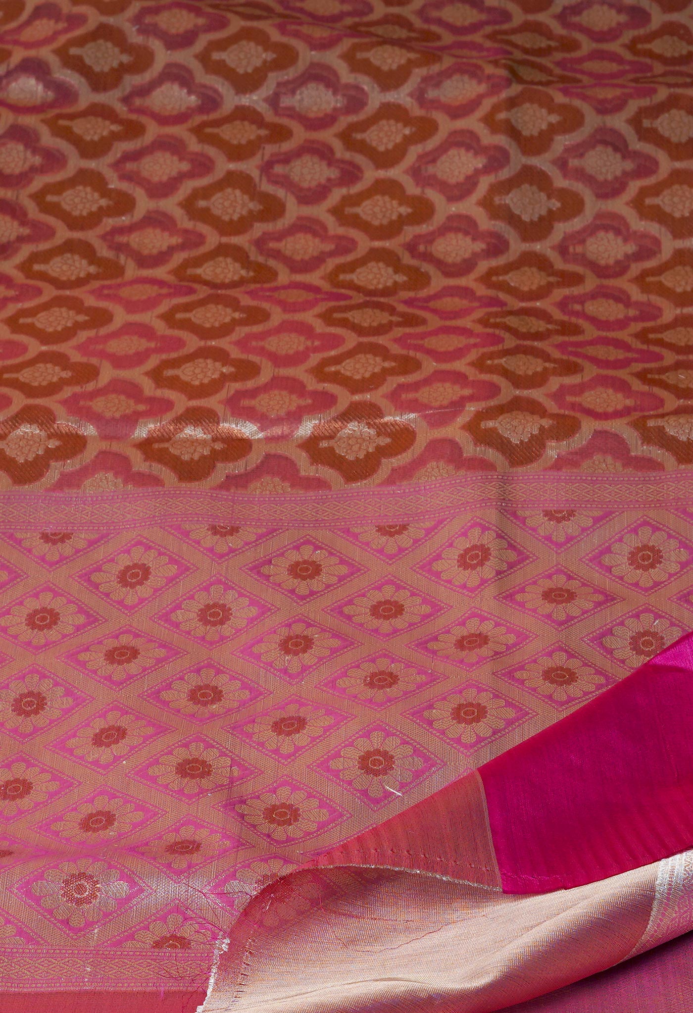 Peach -Multi  fancy Banarasi Silk Saree-UNM70319