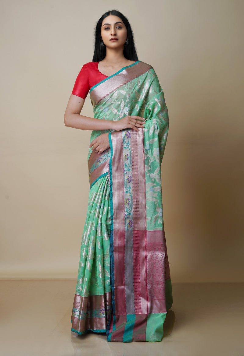Light Green  Fancy Banarasi Silk Saree-UNM70320