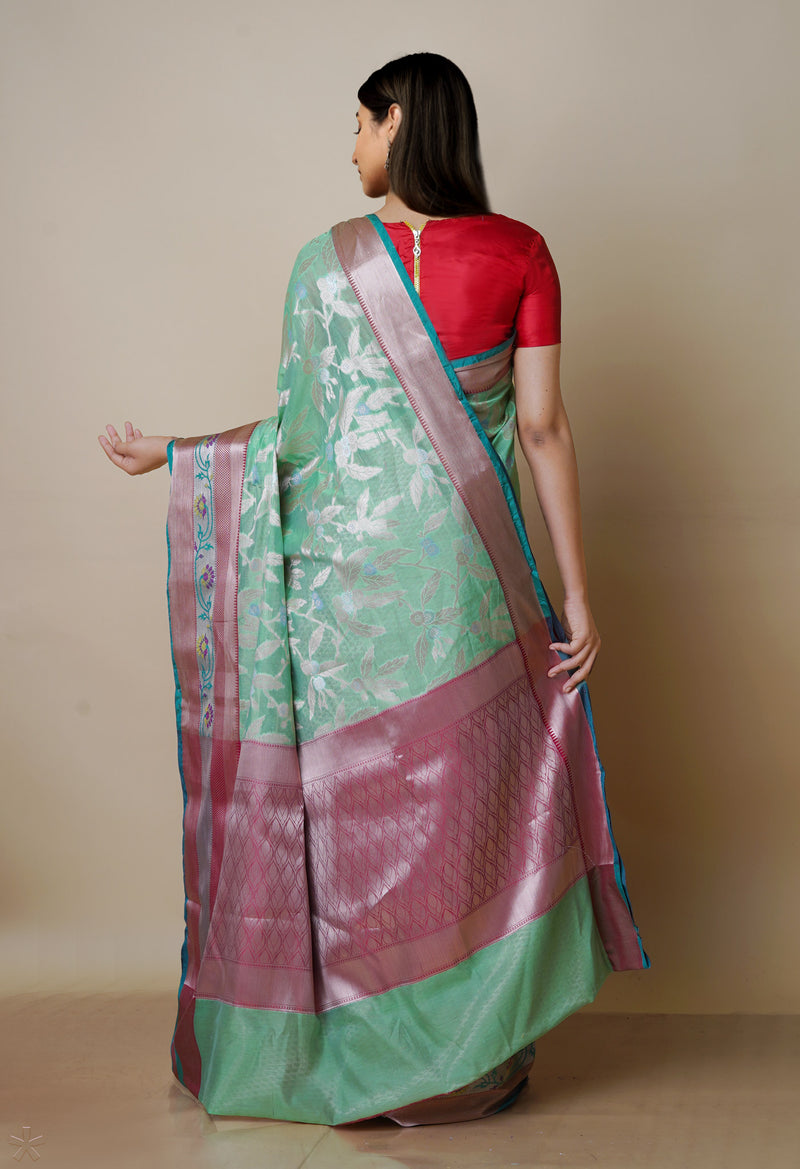 Light Green  Fancy Banarasi Silk Saree-UNM70320