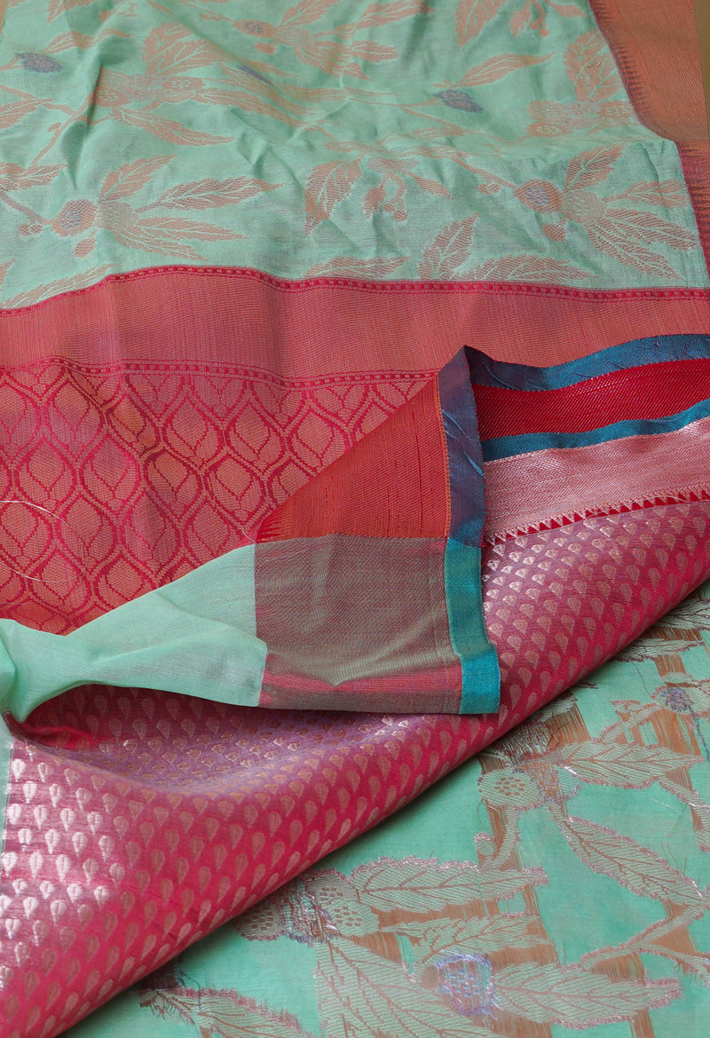 Light Green  Fancy Banarasi Silk Saree-UNM70320