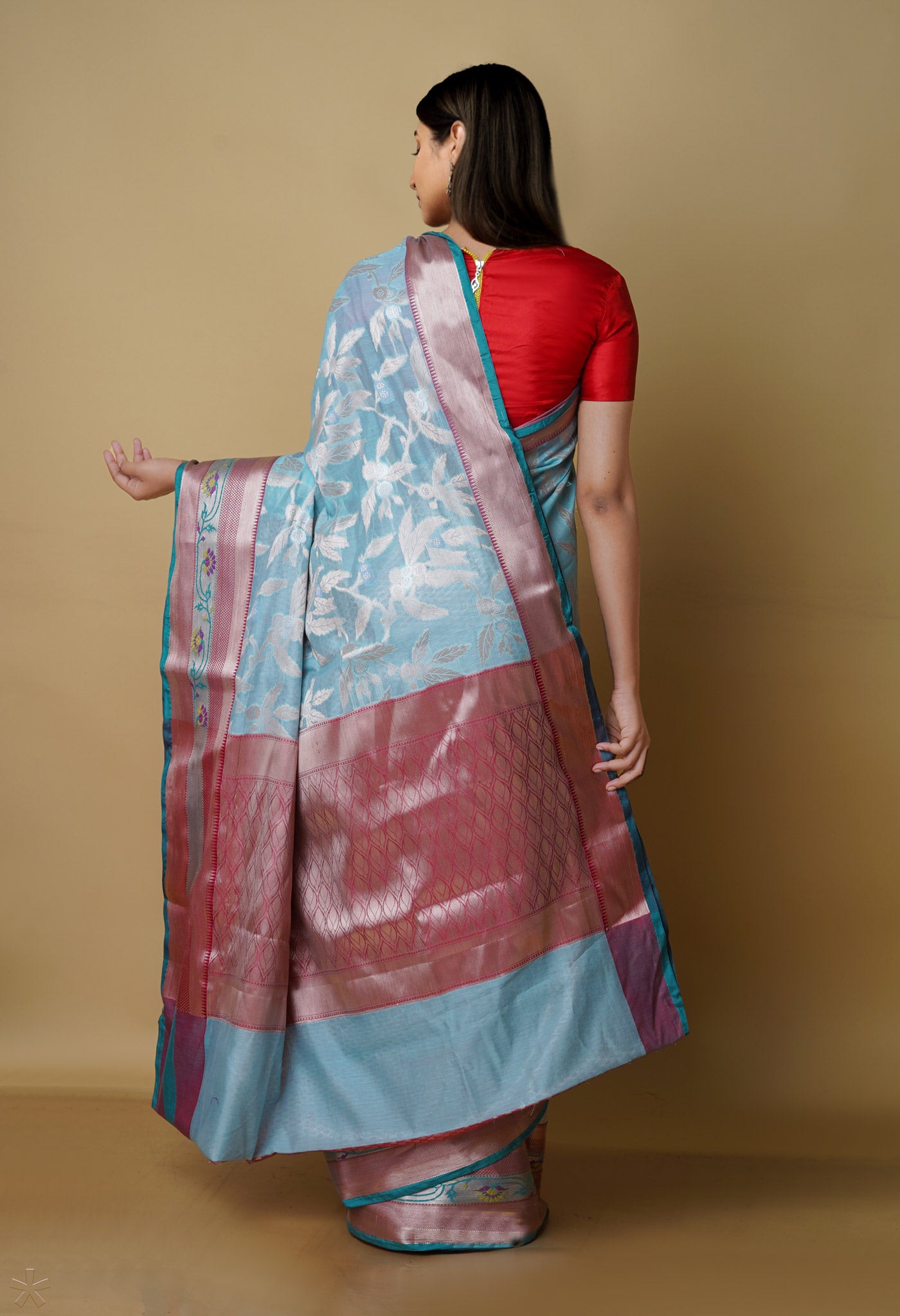 Sky Blue  Fancy Banarasi Silk Saree-UNM70321