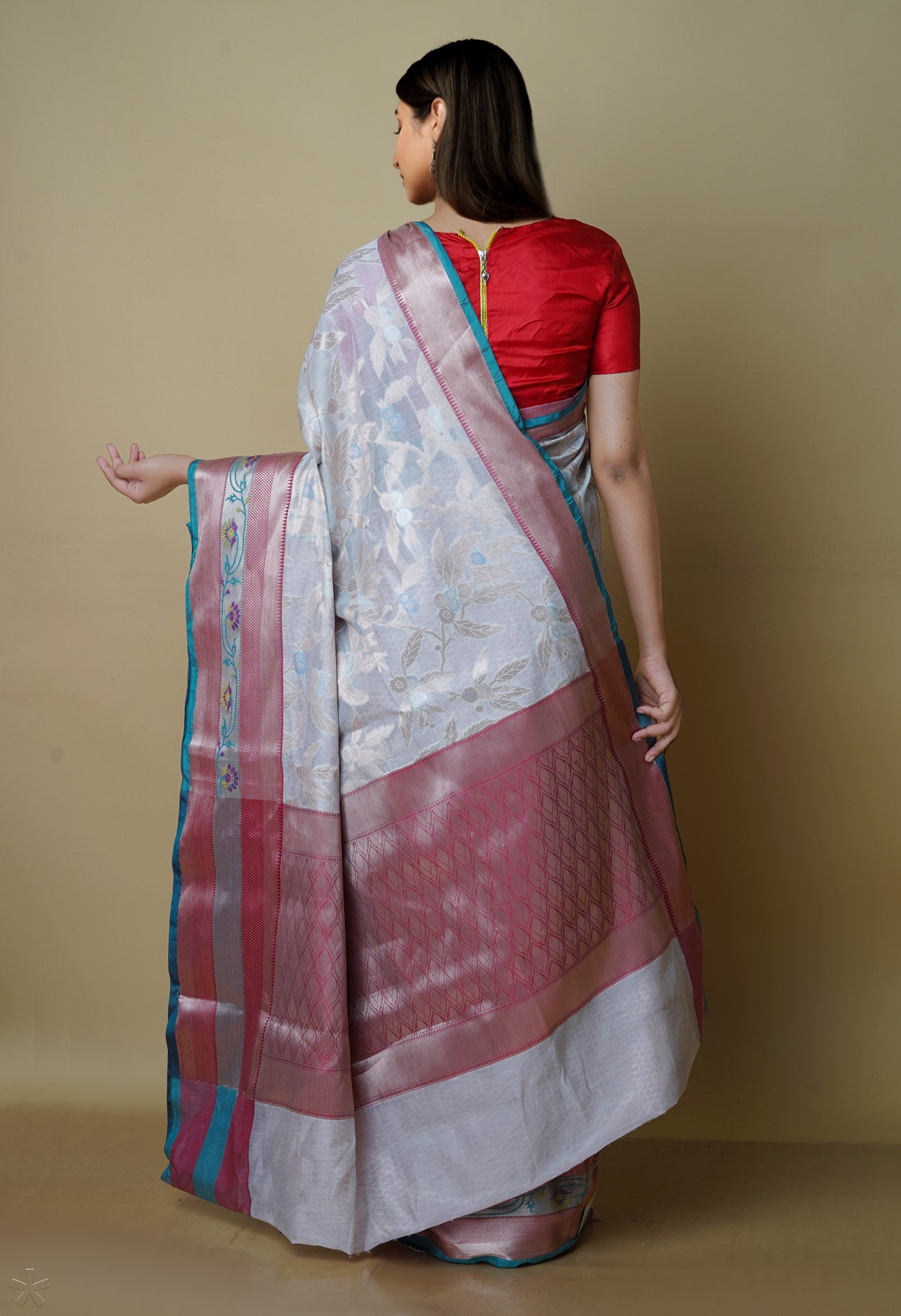 Beige Fancy Banarasi Silk Saree