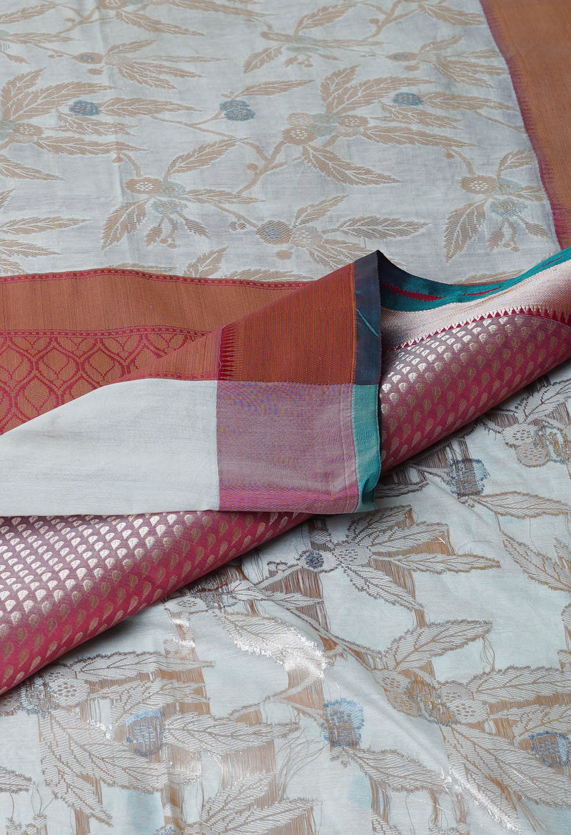 Beige  Fancy Banarasi Silk Saree-UNM70322
