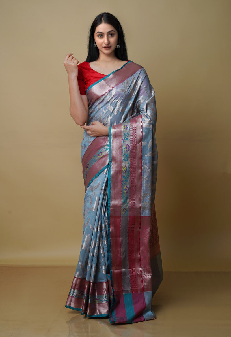 Light Blue  Fancy Banarasi Silk Saree-UNM70323