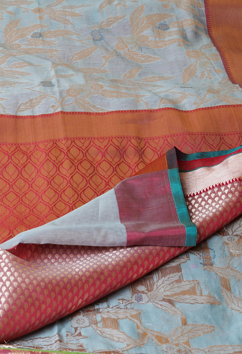 Light Blue  Fancy Banarasi Silk Saree-UNM70323