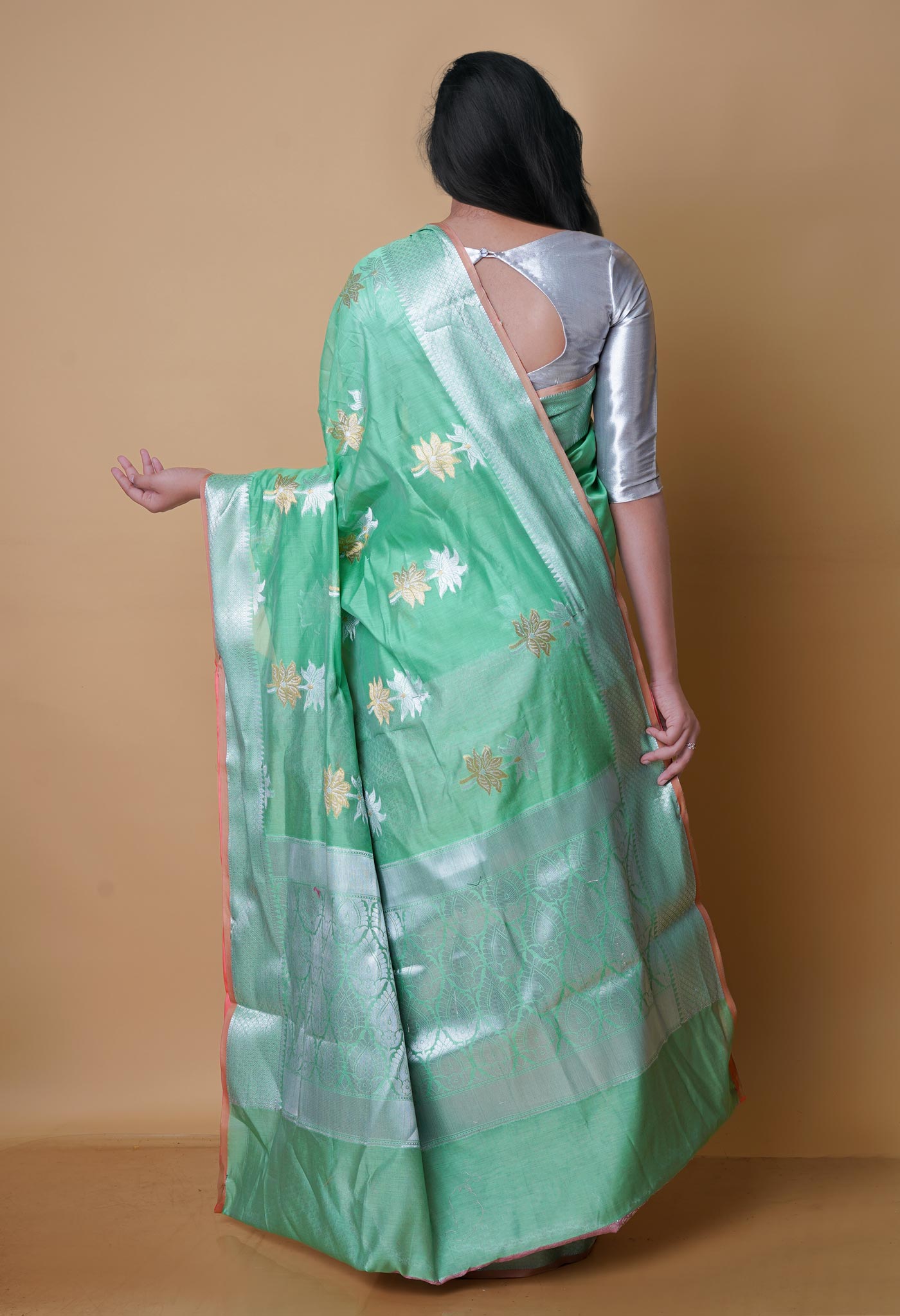 Sea Green  fancy Banarasi Silk Saree-UNM70325