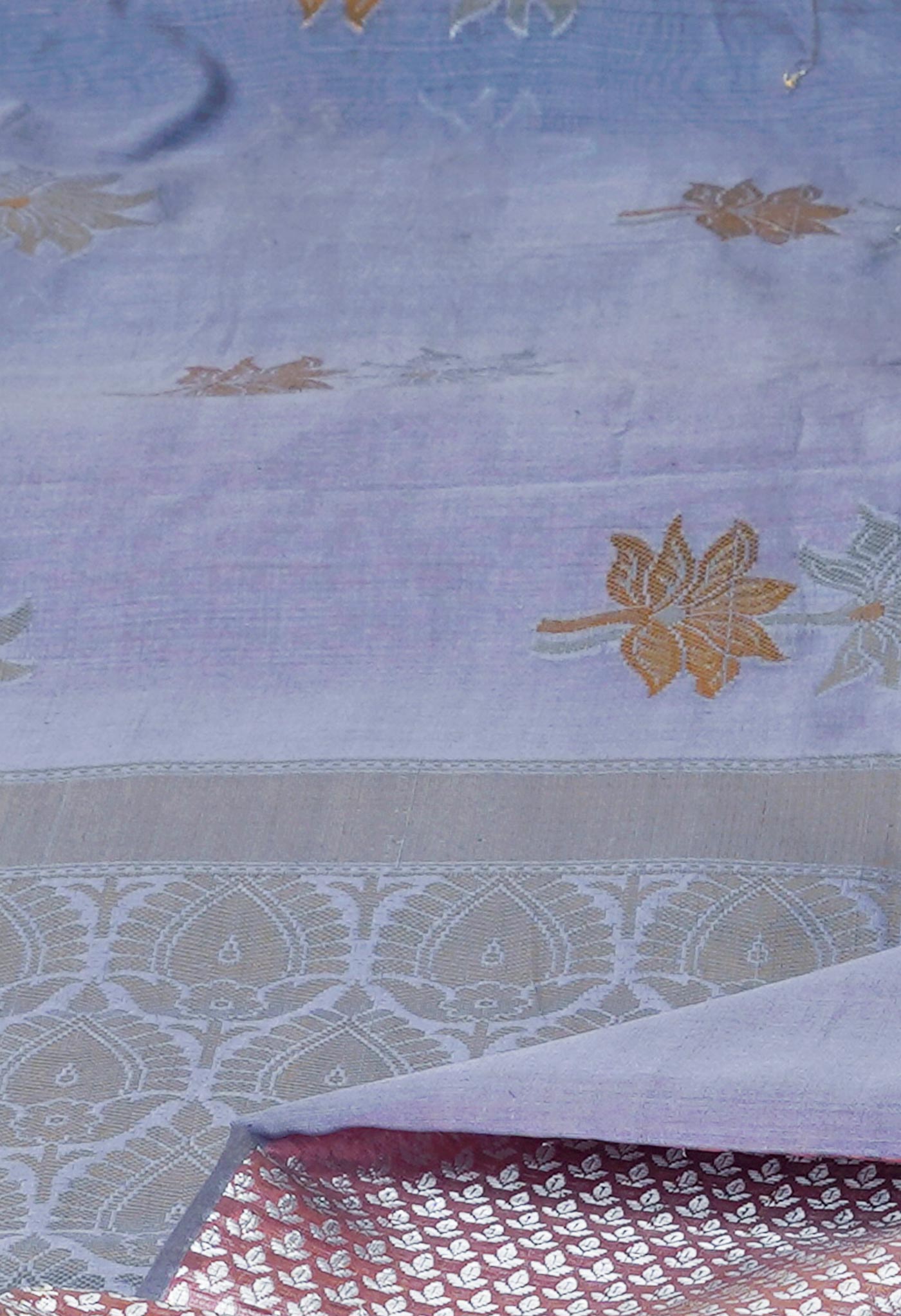 Bluish Grey  fancy Banarasi Silk Saree-UNM70327