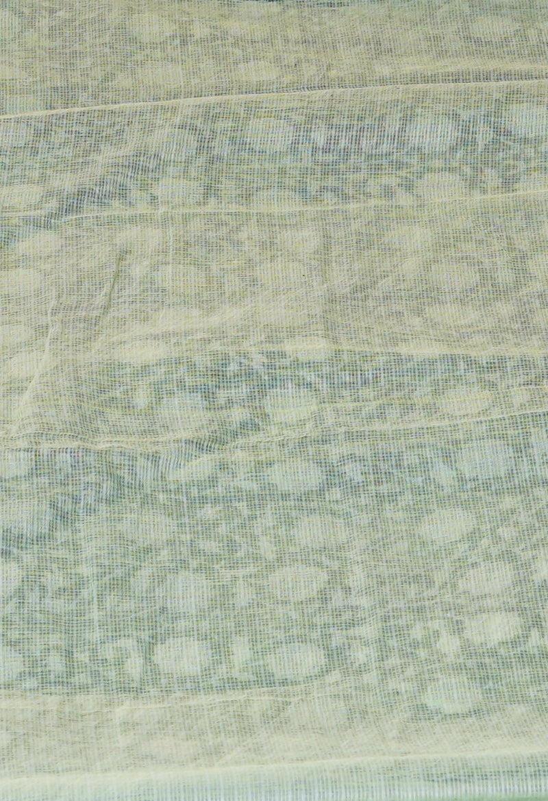 Green Pure  Kota Block Printed Cotton Saree-UNM70332