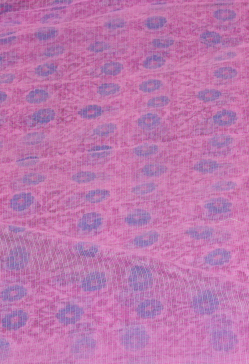 Pink Pure  Kota Block Printed Cotton Saree-UNM70333