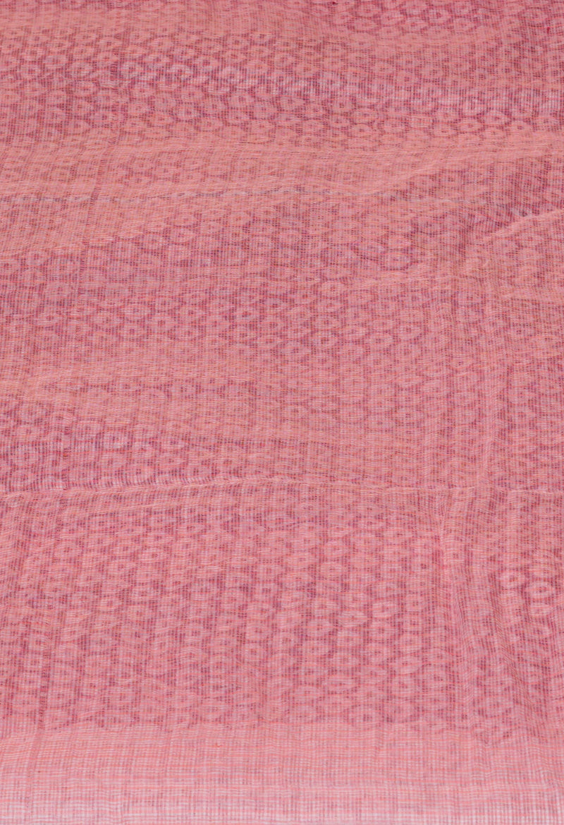 Dark Pink Pure  Kota Block Printed Cotton Saree-UNM70340