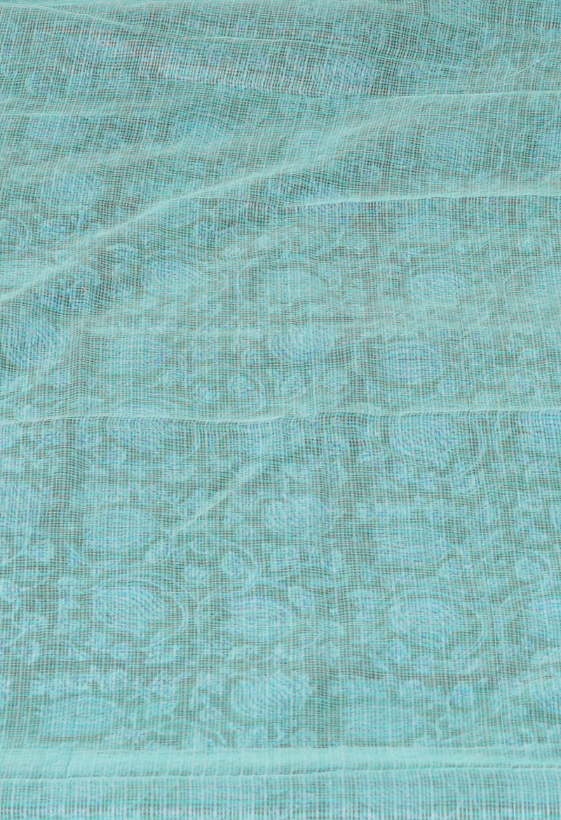 Green Pure  Kota Block Printed Cotton Saree-UNM70352