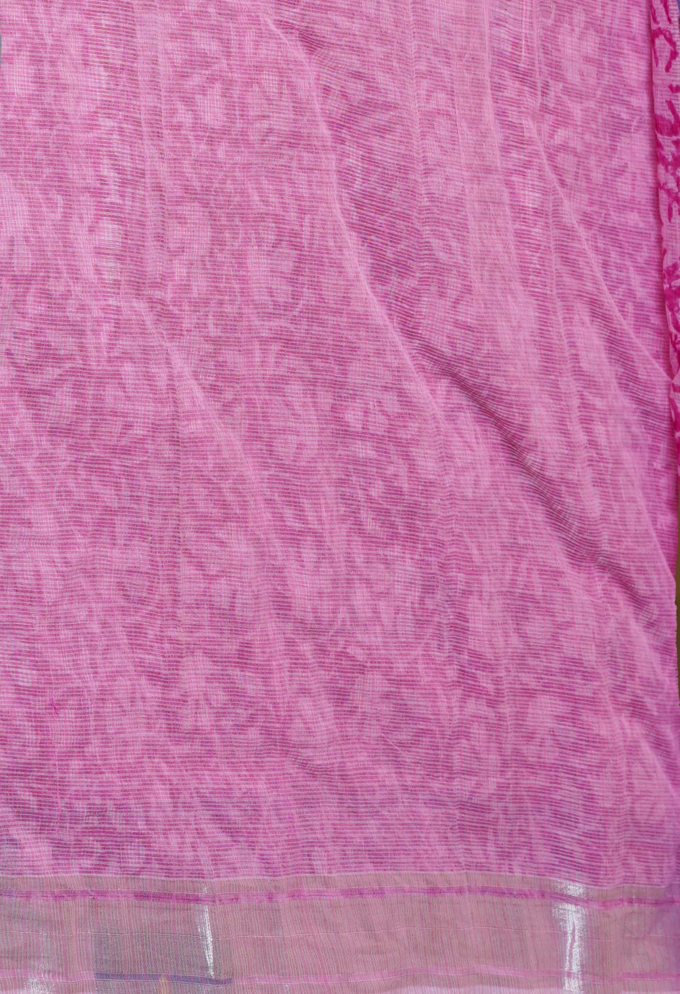Pink Pure  Kota Block Printed Cotton Saree-UNM70357