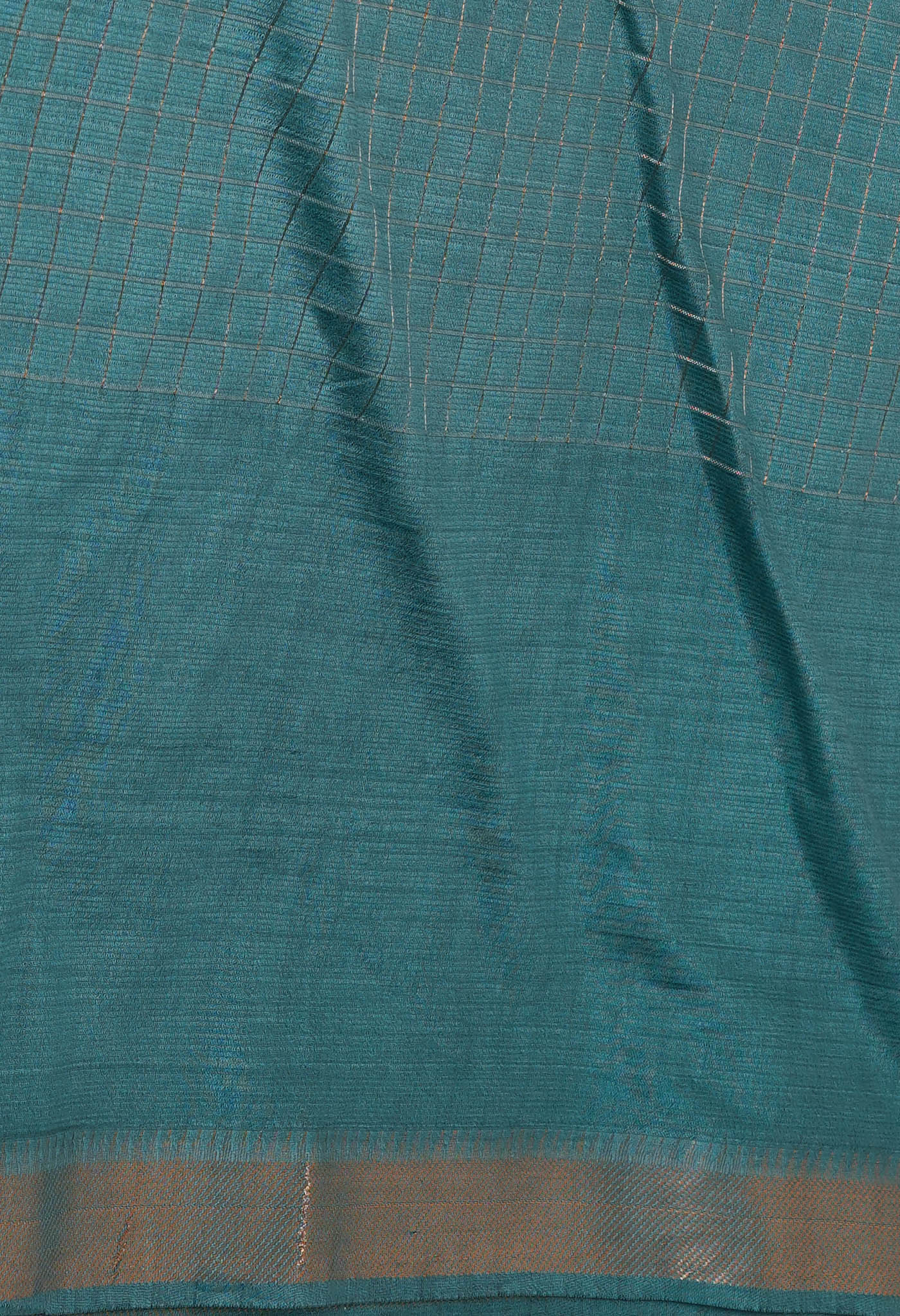 Teal Green  Mangalagiri Checks Sico Saree-UNM70392