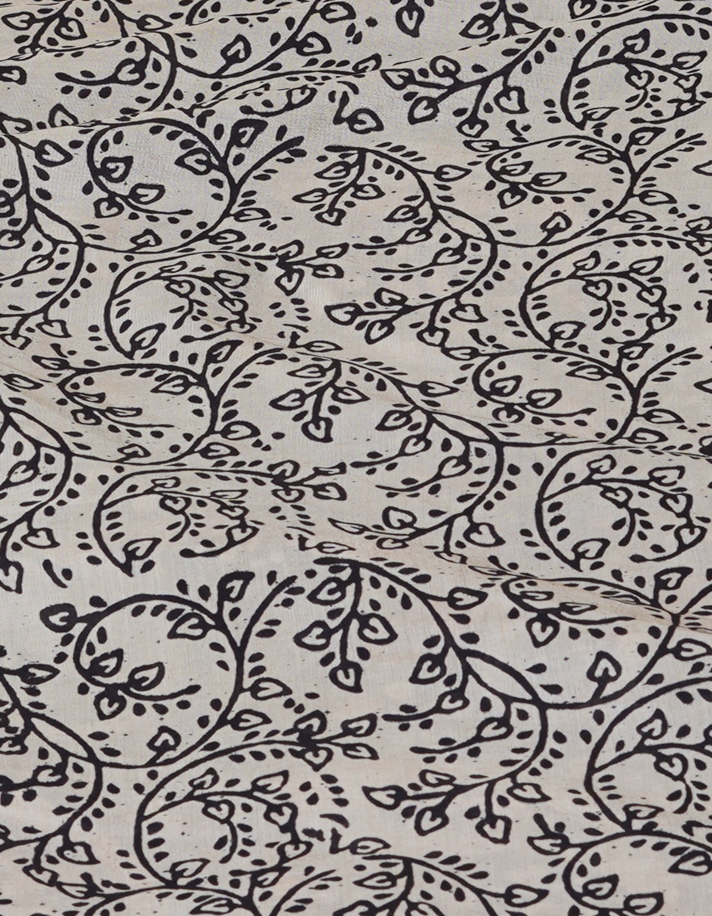 Black Pure  Preet Bagru Printed Chanderi Soft Silk Saree-UNM70399