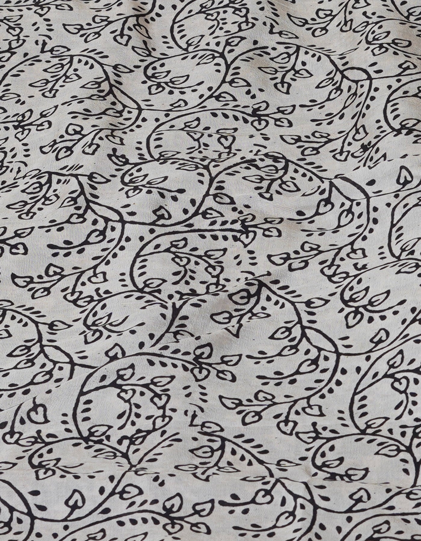 Black Pure  Preet Bagru Printed Chanderi Soft Silk Saree-UNM70411