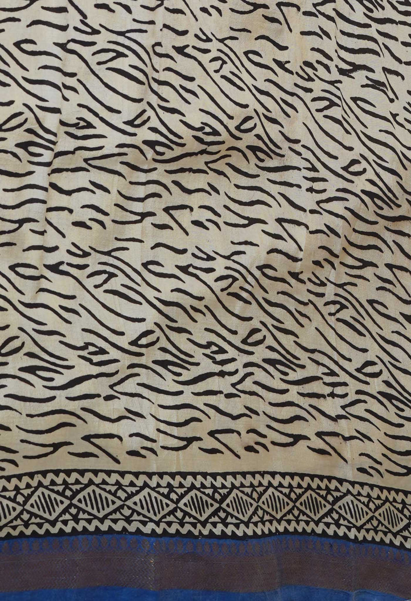 Yellow Pure  Preet Bagru Printed Chanderi Soft Silk Saree-UNM70425