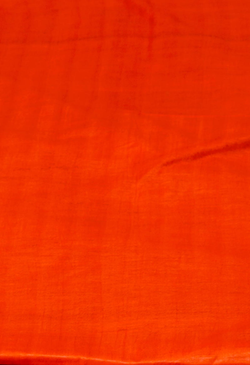 Black-Orange Pure  Batik Chanderi Silk Saree-UNM70468