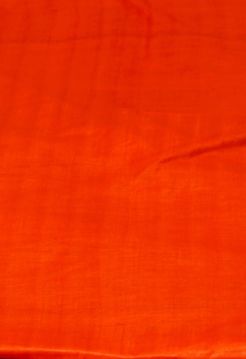 Black-Orange Pure  Batik Chanderi Silk Saree-UNM70468