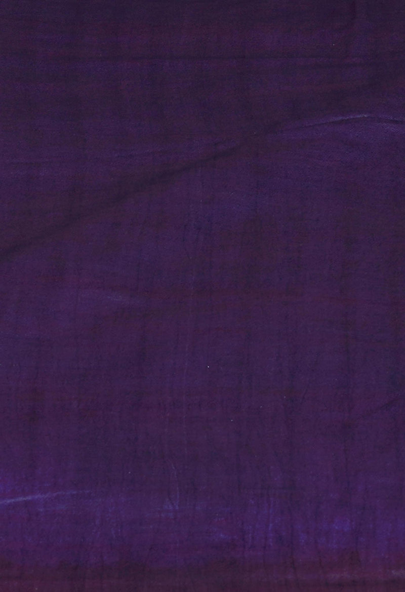 Red-Dark Purple Pure  Batik Chanderi Silk Saree-UNM70481