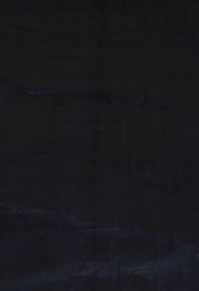 Burgundy-Black Pure  Batik Chanderi Silk Saree-UNM70504