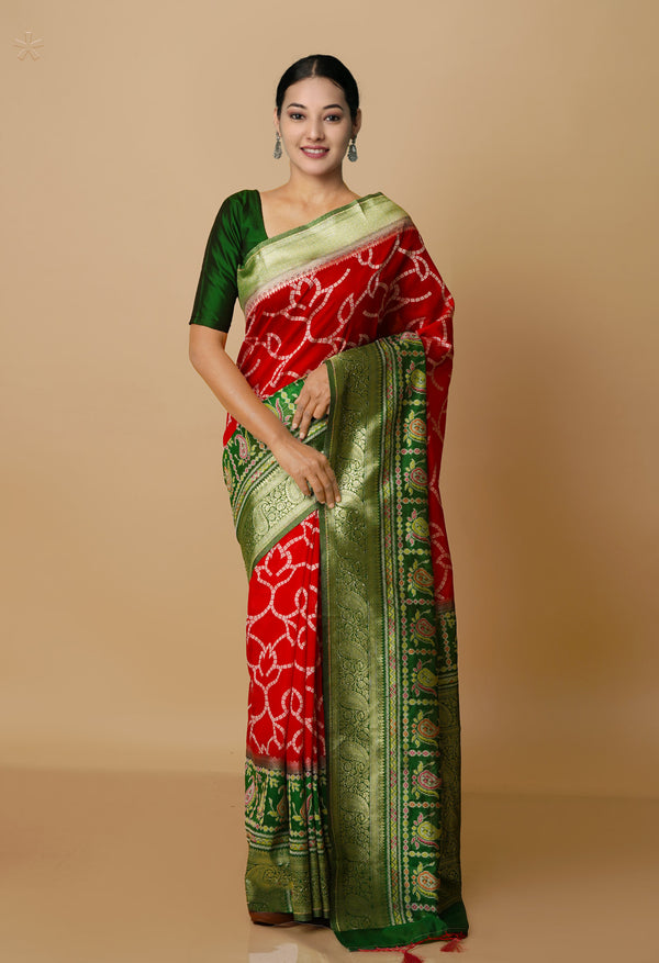 Red  Fancy Banarasi silk Saree-UNM70510