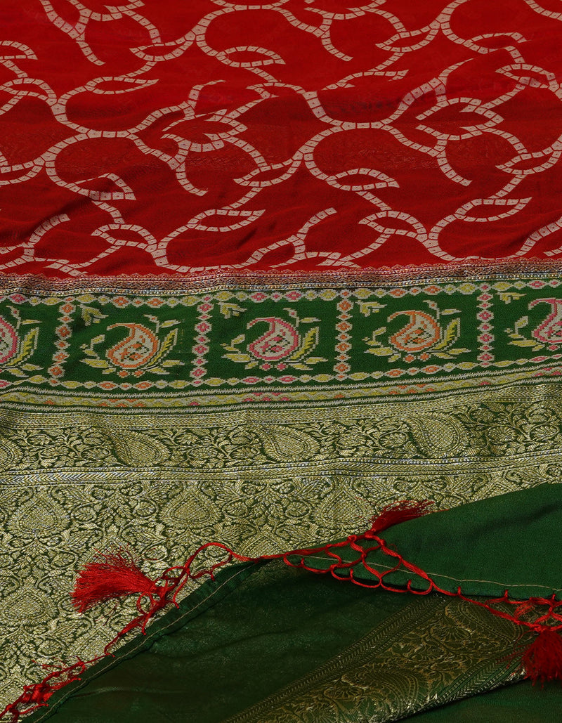 Red  Fancy Banarasi silk Saree-UNM70510