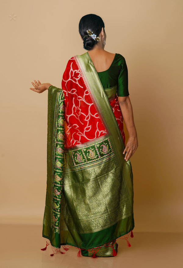 Red  Fancy Banarasi silk Saree-UNM70510